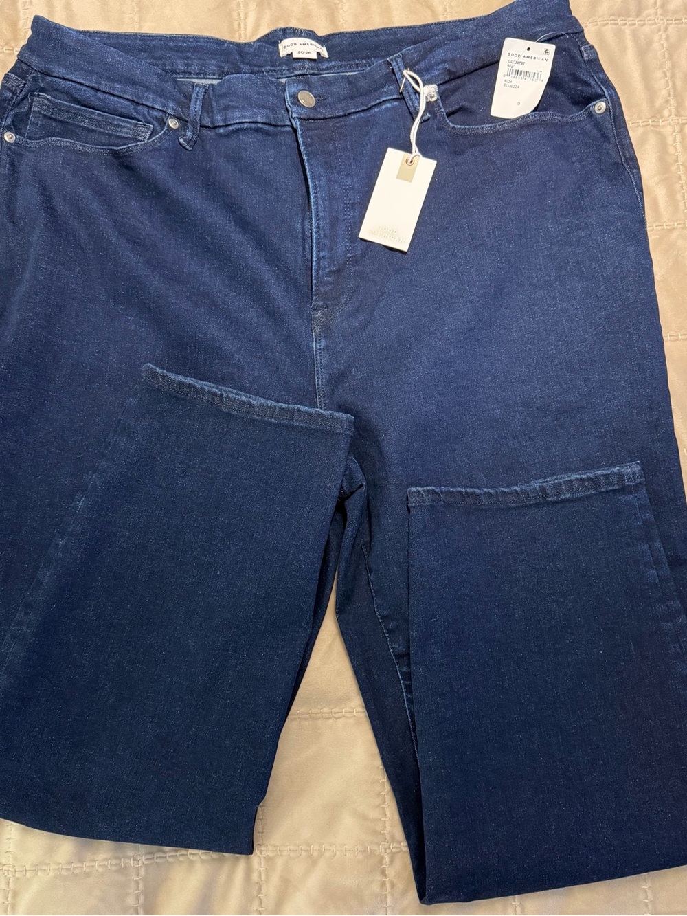 Good American Women's Straight Jeans in Dark Blue